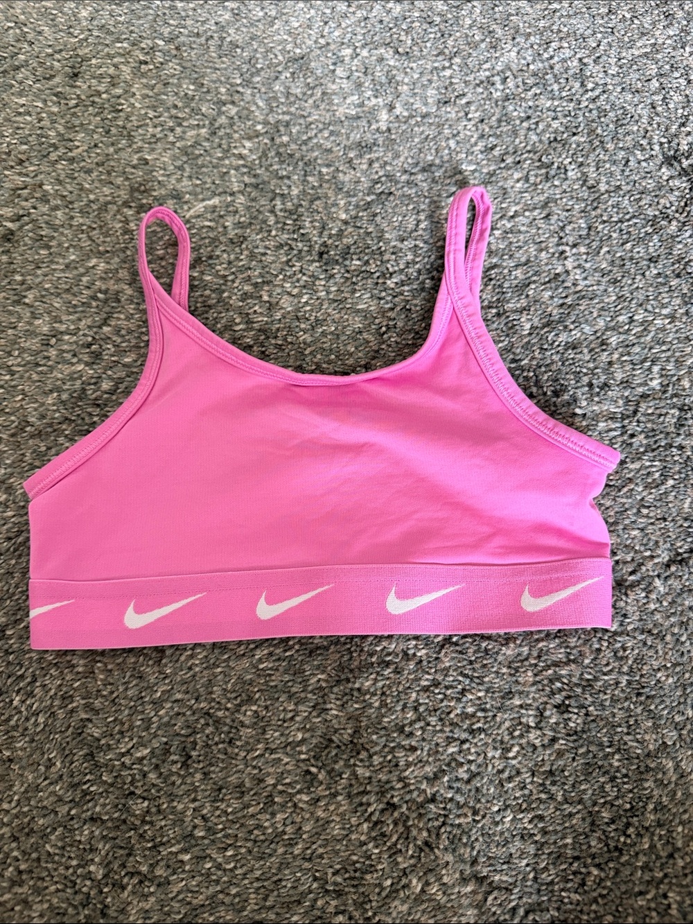 Nike Hot Pink Logo Band Sports Bra